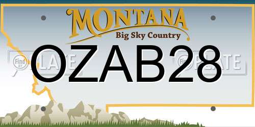 OZAB28 Montana License Plate