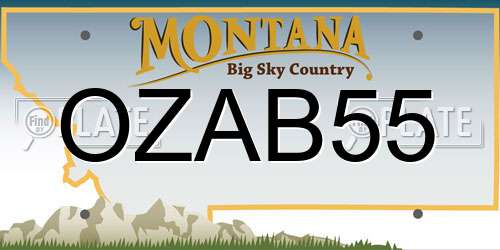 OZAB55 Montana License Plate