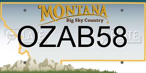 OZAB58 Montana License Plate
