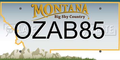 OZAB85 Montana License Plate