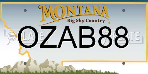 OZAB88 Montana License Plate