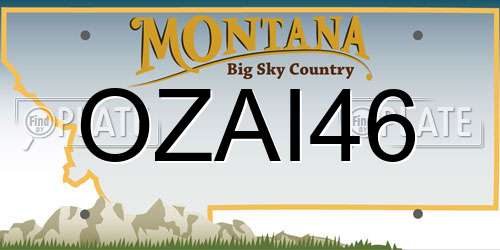 OZAI46 Montana License Plate