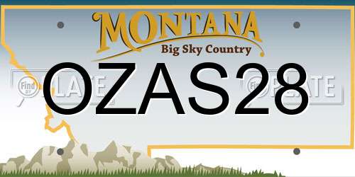 OZAS28 Montana License Plate