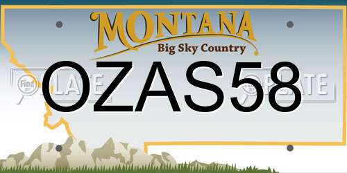 OZAS58 Montana License Plate