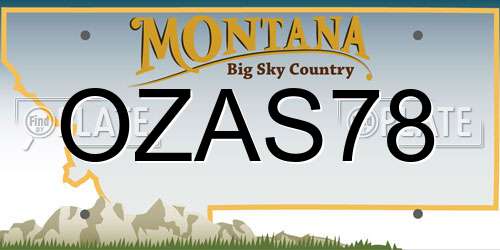 OZAS78 Montana License Plate