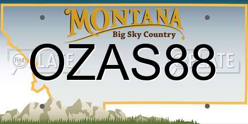 OZAS88 Montana License Plate