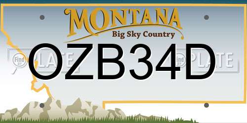 OZB34D Montana License Plate