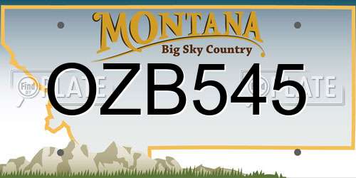OZB545 Montana License Plate