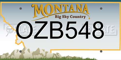 OZB548 Montana License Plate