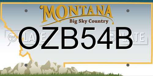 OZB54B Montana License Plate