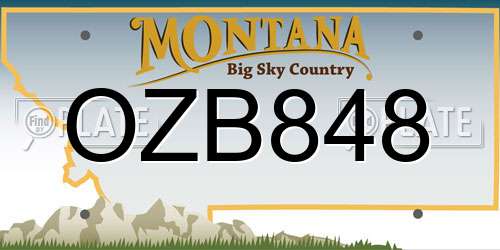OZB848 Montana License Plate