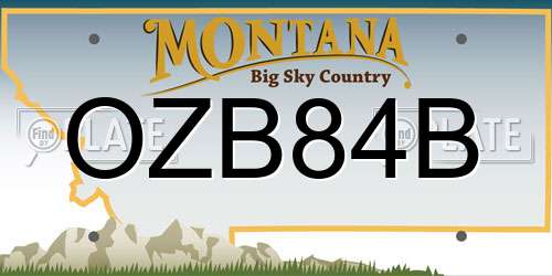 OZB84B Montana License Plate
