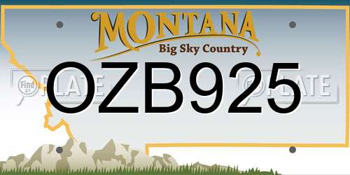 OZB925 Montana License Plate