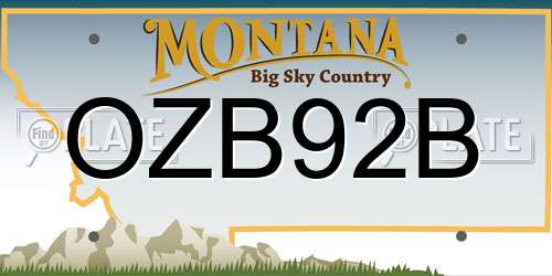 OZB92B Montana License Plate