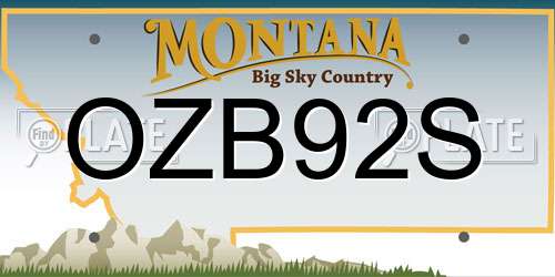 OZB92S Montana License Plate