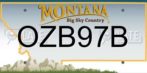 OZB97B Montana License Plate