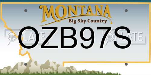 OZB97S Montana License Plate