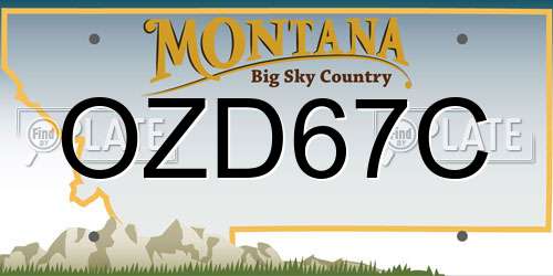 OZD67C Montana License Plate