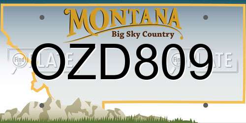 OZD809 Montana License Plate