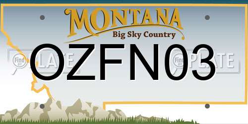 OZFN03 Montana License Plate