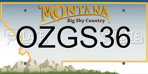 OZGS36 Montana License Plate
