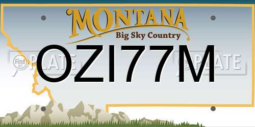 OZI77M Montana License Plate