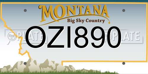 OZI890 Montana License Plate