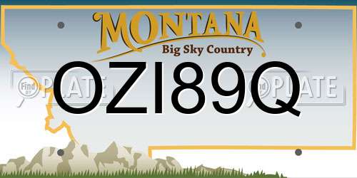 OZI89Q Montana License Plate