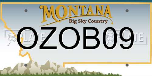 OZOB09 Montana License Plate
