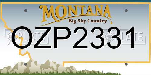 OZP2331 Montana License Plate