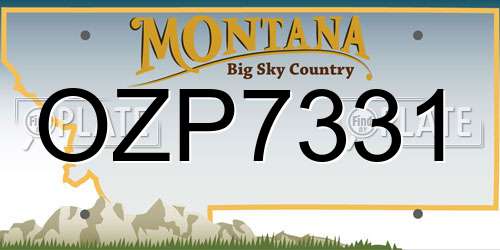 OZP7331 Montana License Plate