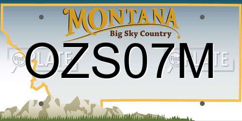 OZS07M Montana License Plate