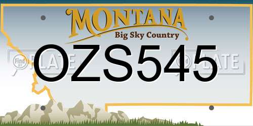 OZS545 Montana License Plate