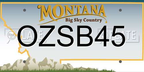 OZSB45 Montana License Plate