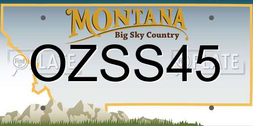 OZSS45 Montana License Plate
