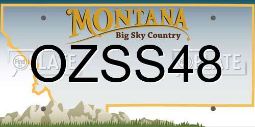 OZSS48 Montana License Plate