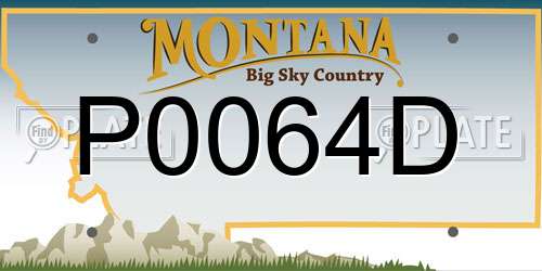 P0064D Montana License Plate