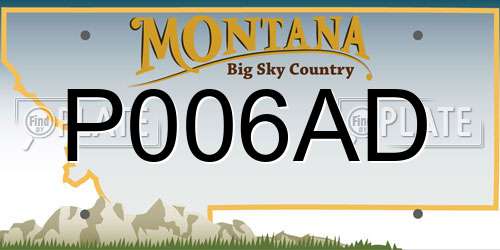P006AD Montana License Plate