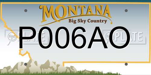 P006AO Montana License Plate