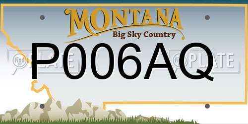 P006AQ Montana License Plate