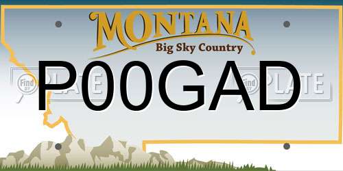 P00GAD Montana License Plate
