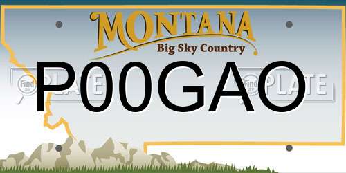 P00GAO Montana License Plate