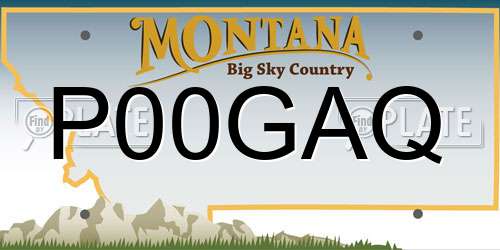 P00GAQ Montana License Plate