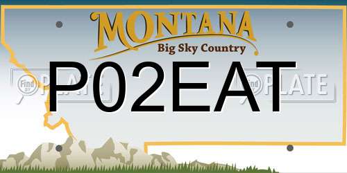 P02EAT Montana License Plate