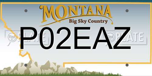 P02EAZ Montana License Plate