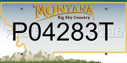 P04283T Montana License Plate