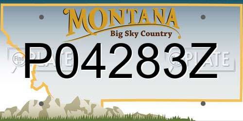 P04283Z Montana License Plate