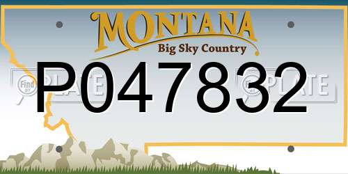 P047832 Montana License Plate