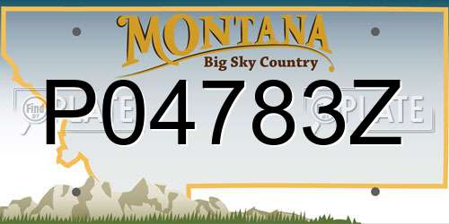 P04783Z Montana License Plate