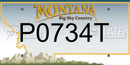 P0734T Montana License Plate